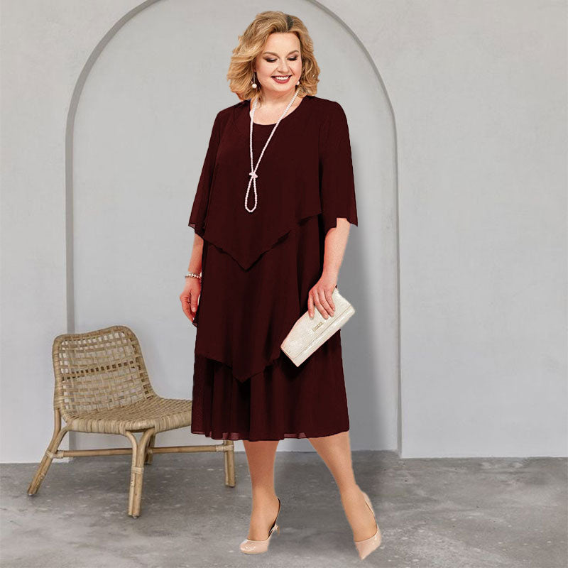 Plus Size Layered Midi Dress