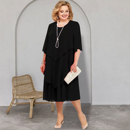 Plus Size Layered Midi Dress