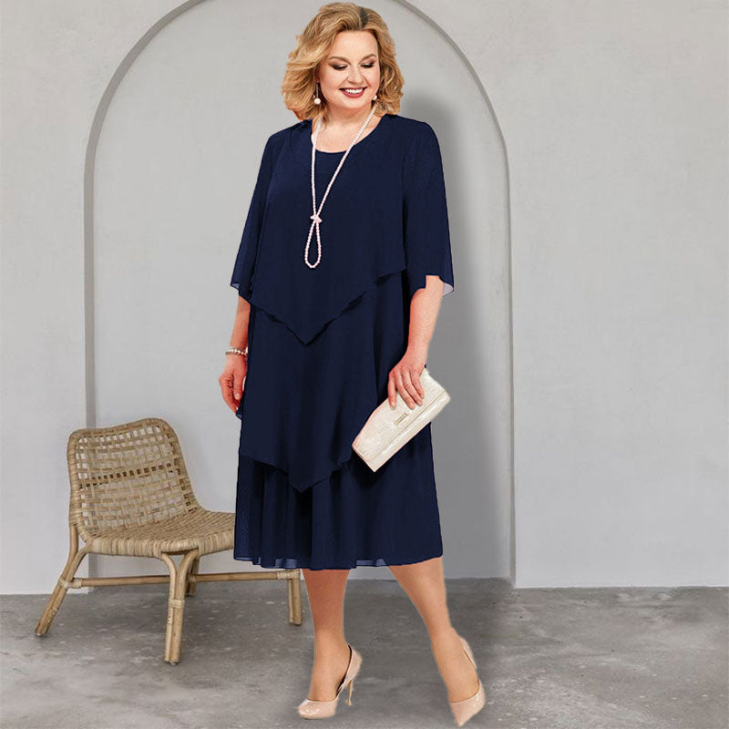 Plus Size Layered Midi Dress
