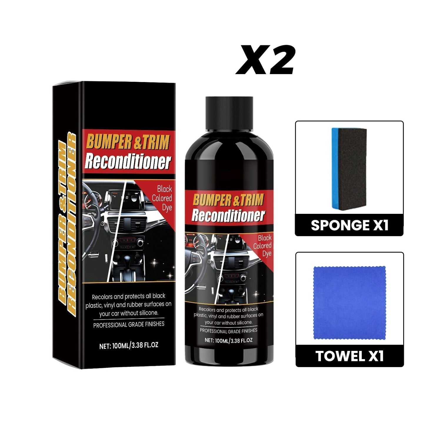 🎉Buy 2 Get 1 Free🎉Car Black Plastic Interior Restorer