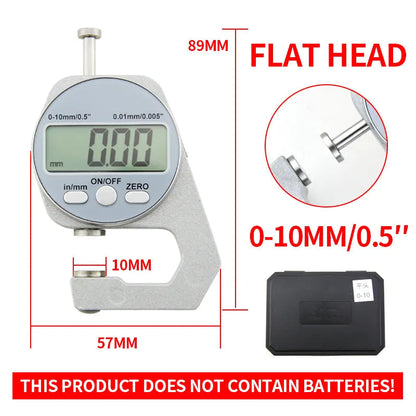 Digital Display Thickness Gauge Zinc Alloy Electronic LCD