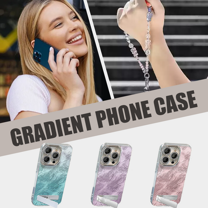 💜LAST DAY - 50% off💜Gradient Phone Case with Stand & Chain for iPhone Series