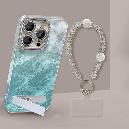 💜LAST DAY - 50% off💜Gradient Phone Case with Stand & Chain for iPhone Series