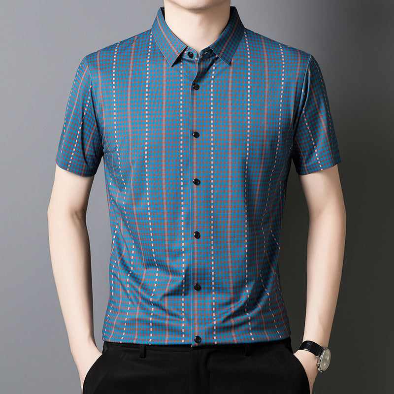 🔥2025 New Arrival🔥 Men's Cooling Plaid Short Sleeve Button-Down Shirt