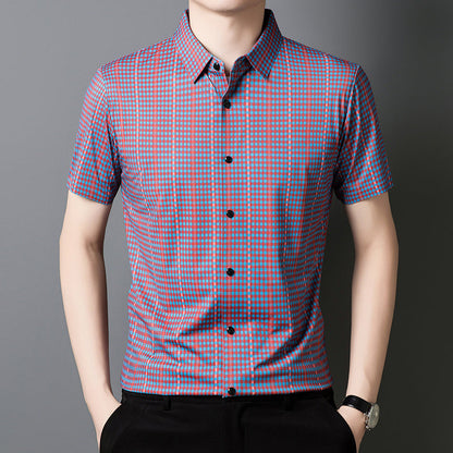 🔥2025 New Arrival🔥 Men's Cooling Plaid Short Sleeve Button-Down Shirt