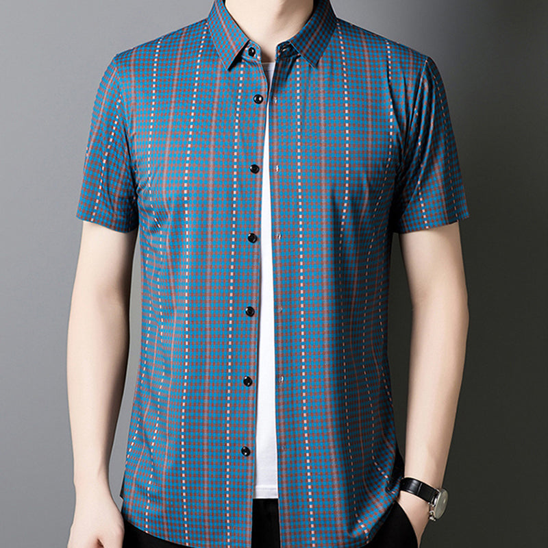 🔥2025 New Arrival🔥 Men's Cooling Plaid Short Sleeve Button-Down Shirt