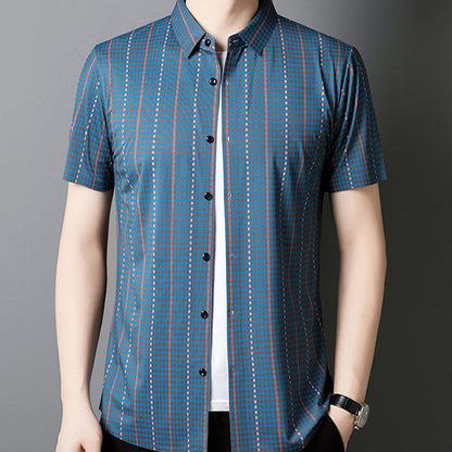 🔥2025 New Arrival🔥 Men's Cooling Plaid Short Sleeve Button-Down Shirt