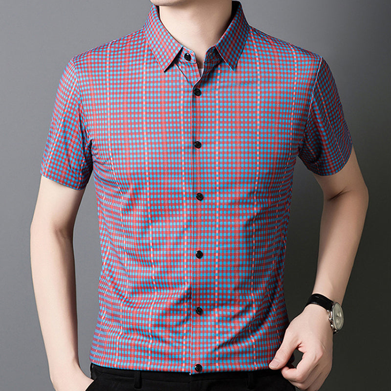 🔥2025 New Arrival🔥 Men's Cooling Plaid Short Sleeve Button-Down Shirt