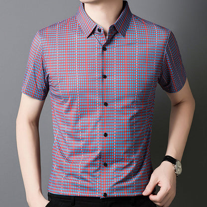 🔥2025 New Arrival🔥 Men's Cooling Plaid Short Sleeve Button-Down Shirt