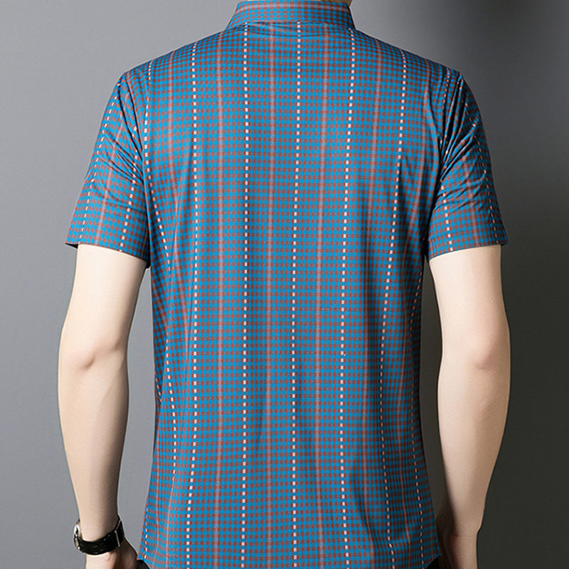 🔥2025 New Arrival🔥 Men's Cooling Plaid Short Sleeve Button-Down Shirt