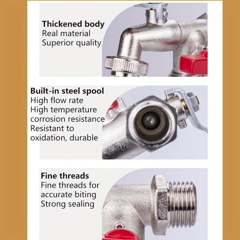 🔥Last Day 50% OFF🔥Universal Stainless Steel Double Outlet Garden Water Faucet