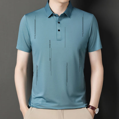 Men's Lapel Thin Short-Sleeve T-Shirt