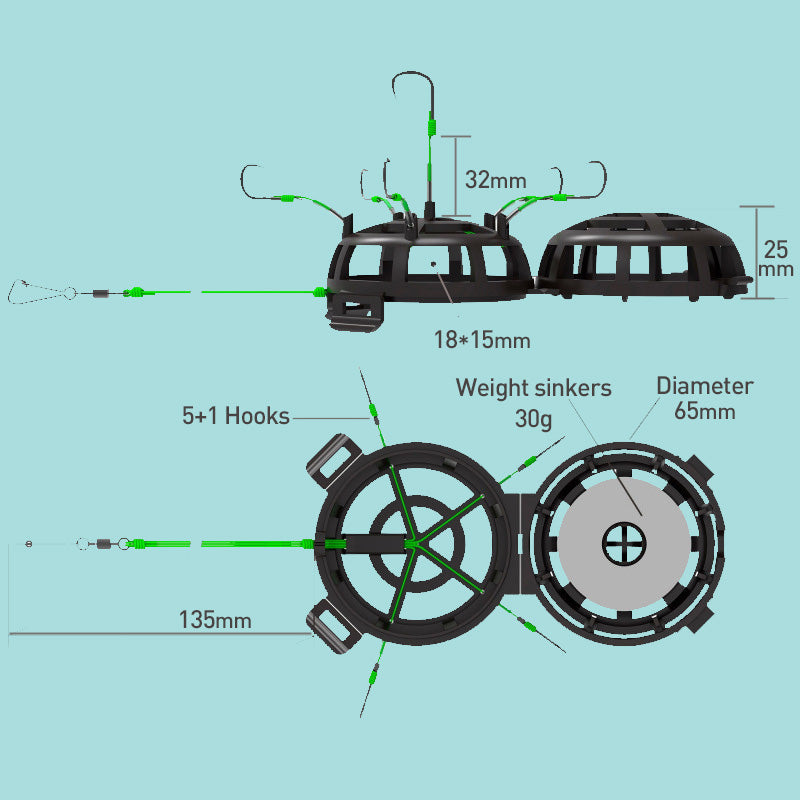360° Floating Bait Cage Fishing Hook