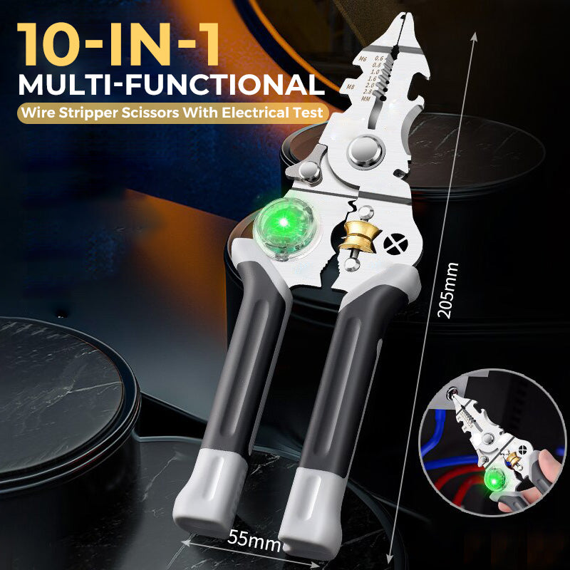 ⏳Time-limited Special⌛10-in-1 Multi-Functional Wire Stripper Scissors With Electrical Test