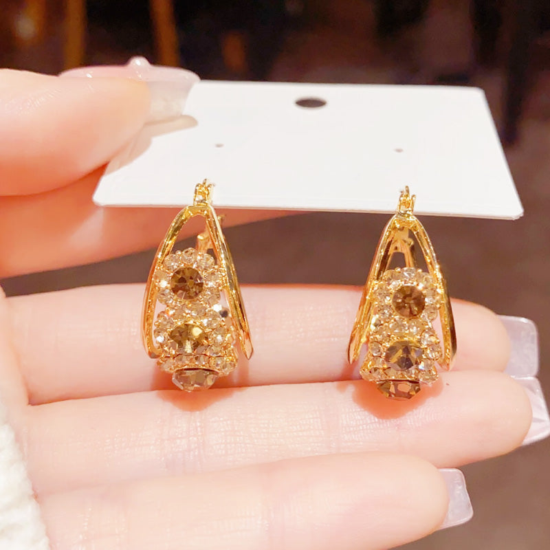 Vintage Round Metallic Statement Earrings