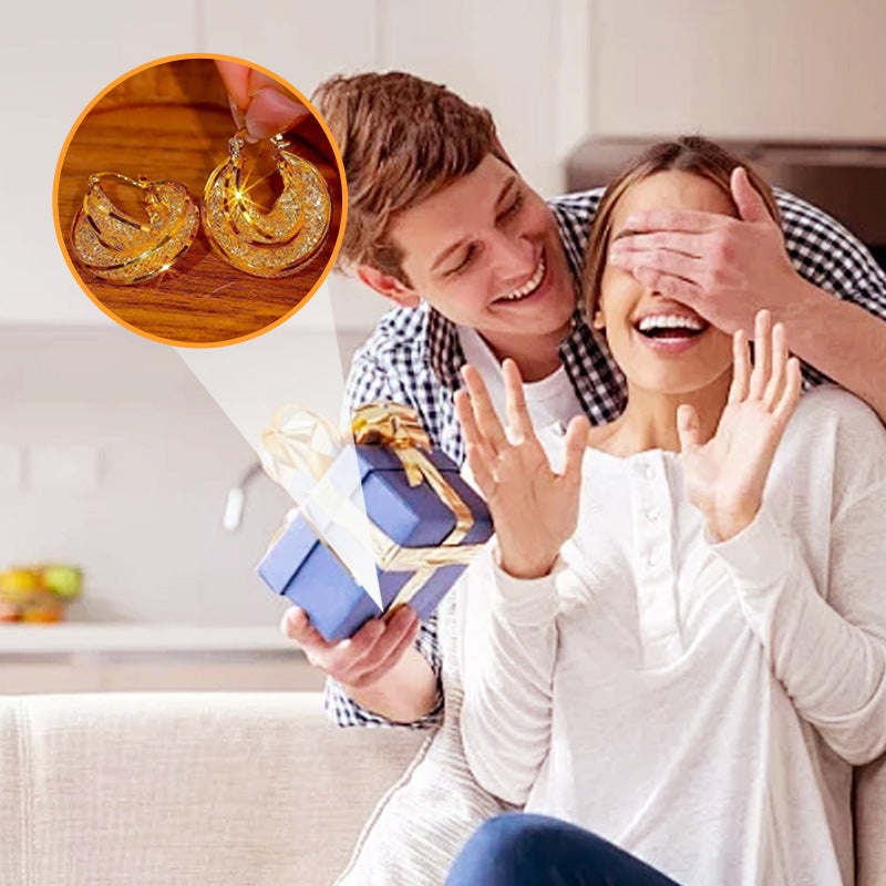 Vintage Round Metallic Statement Earrings