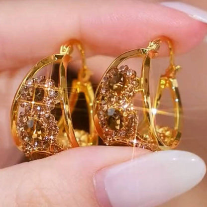 Vintage Round Metallic Statement Earrings