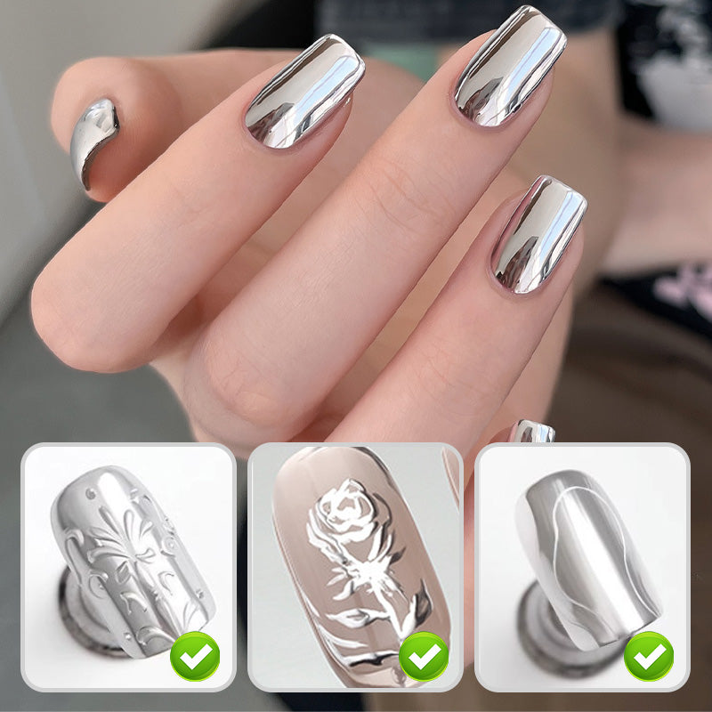 ✨LAST DAY - BUY 1 GET 1 FREE✨Silver Liquid Mirror Chrome Nail Gel In Can