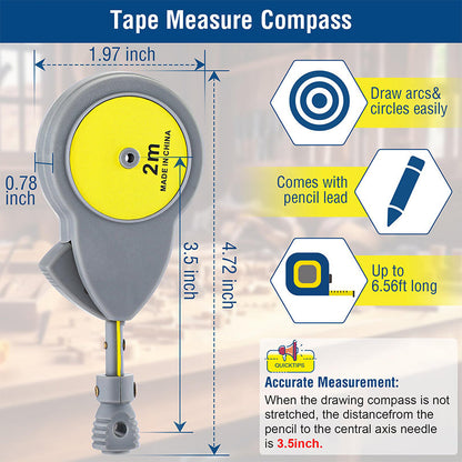 Retractable Tape Measure Compass