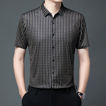 👑Men's Business Casual Short Sleeve Plaid Shirt