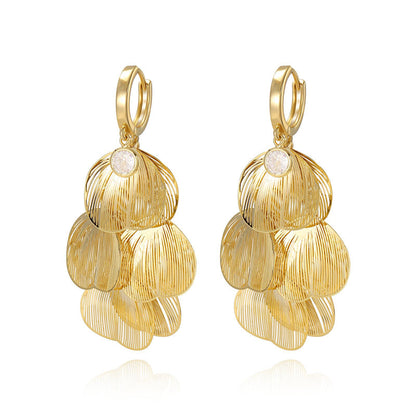 🍀Women’s Layered Leaf Hoop Dangle Earrings✨