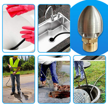 Heavy-Duty Torpedo-Shaped Jet Nozzle for High-Flow Drain Cleaning