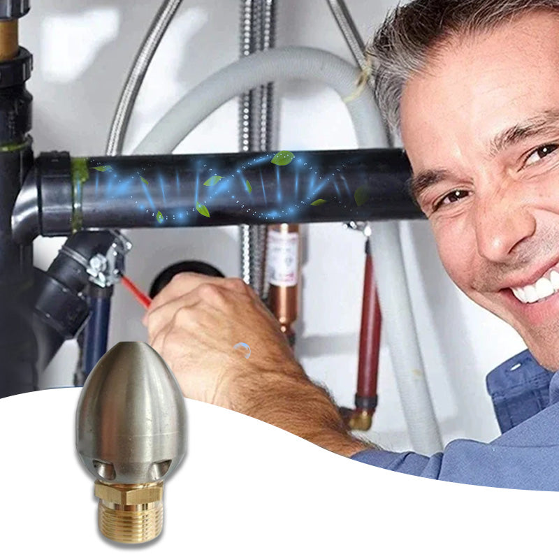 Heavy-Duty Torpedo-Shaped Jet Nozzle for High-Flow Drain Cleaning
