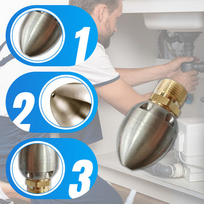 Heavy-Duty Torpedo-Shaped Jet Nozzle for High-Flow Drain Cleaning