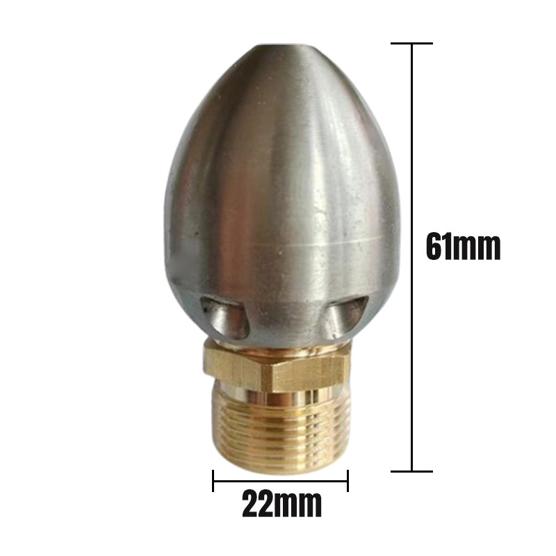 Heavy-Duty Torpedo-Shaped Jet Nozzle for High-Flow Drain Cleaning