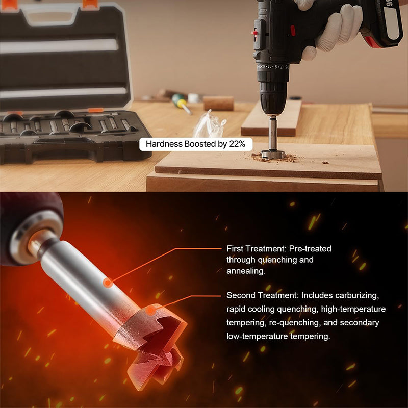 3-in-1 Anti-Slip Hex Shank Wood Hole Saw Kit