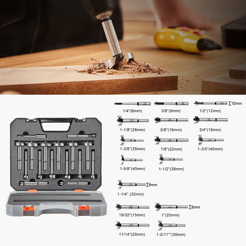 3-in-1 Anti-Slip Hex Shank Wood Hole Saw Kit