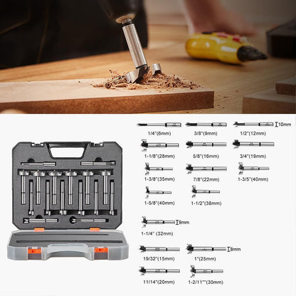 3-in-1 Anti-Slip Hex Shank Wood Hole Saw Kit
