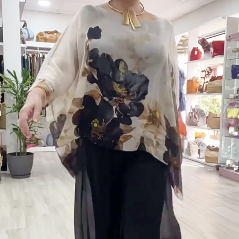 Women's Casual Printed Round Neck Top