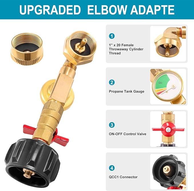 Top-Rated Propane Refill Elbow Adapter with Tank Gauge