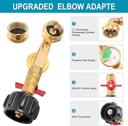Top-Rated Propane Refill Elbow Adapter with Tank Gauge