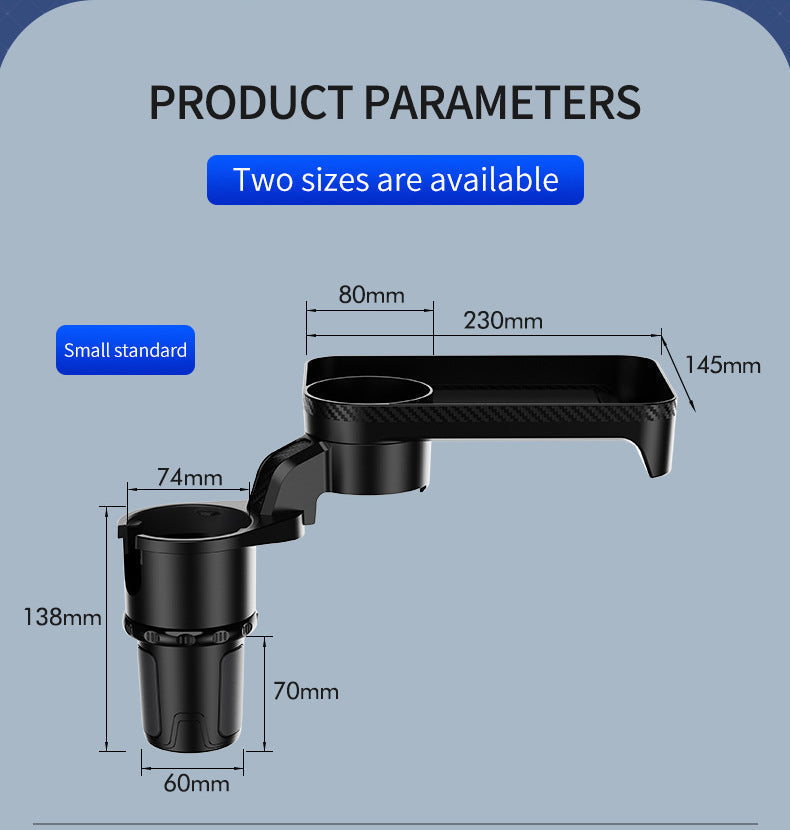Car Cup Holder Expander Adapter (Adjustable) - Multifunctional Car Dining Plate 360 Degree Rotating Cup Position Rack for Car Cup Holder Car Dining Plate