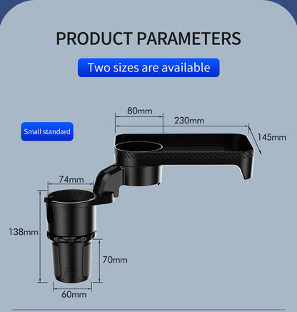 Car Cup Holder Expander Adapter (Adjustable) - Multifunctional Car Dining Plate 360 Degree Rotating Cup Position Rack for Car Cup Holder Car Dining Plate