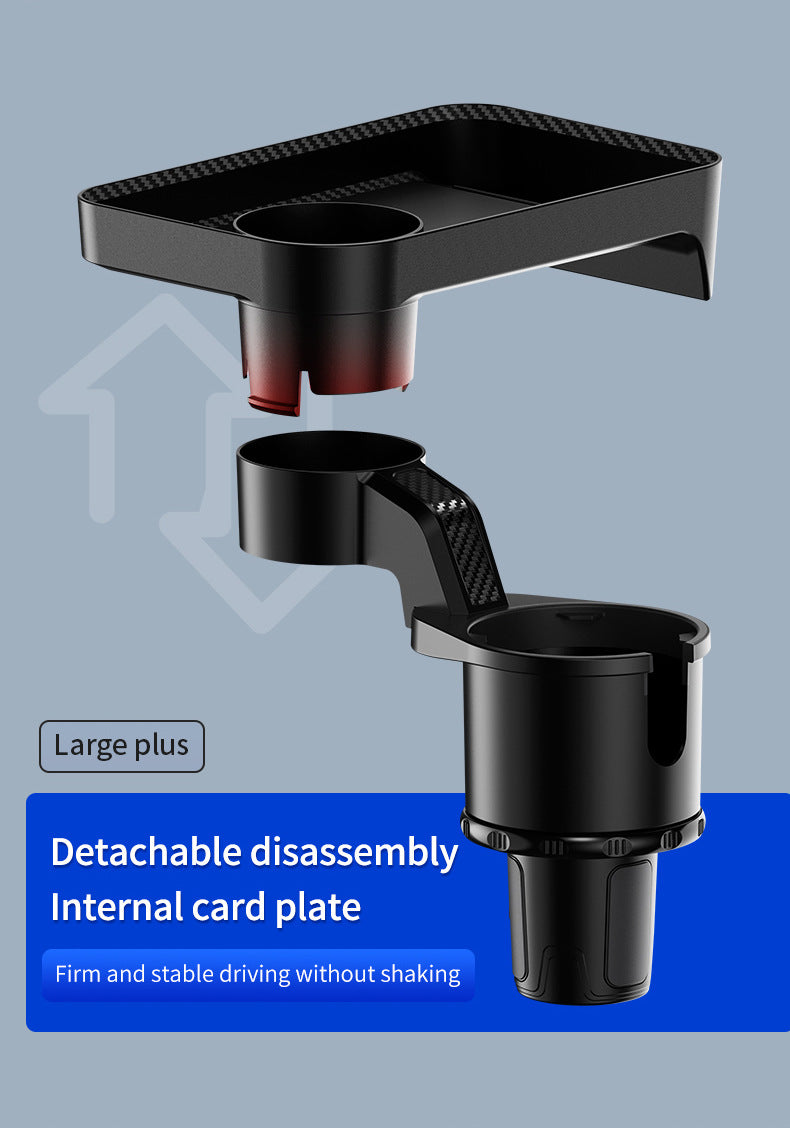 Car Cup Holder Expander Adapter (Adjustable) - Multifunctional Car Dining Plate 360 Degree Rotating Cup Position Rack for Car Cup Holder Car Dining Plate