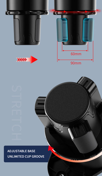 Car Cup Holder Expander Adapter (Adjustable) - Multifunctional Car Dining Plate 360 Degree Rotating Cup Position Rack for Car Cup Holder Car Dining Plate