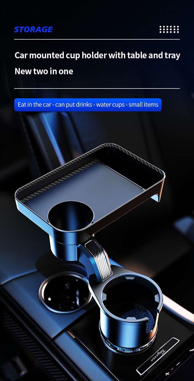 Car Cup Holder Expander Adapter (Adjustable) - Multifunctional Car Dining Plate 360 Degree Rotating Cup Position Rack for Car Cup Holder Car Dining Plate
