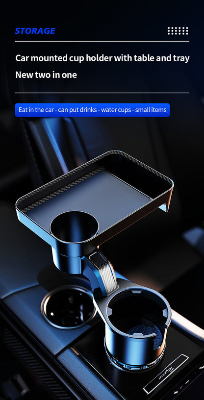 Car Cup Holder Expander Adapter (Adjustable) - Multifunctional Car Dining Plate 360 Degree Rotating Cup Position Rack for Car Cup Holder Car Dining Plate
