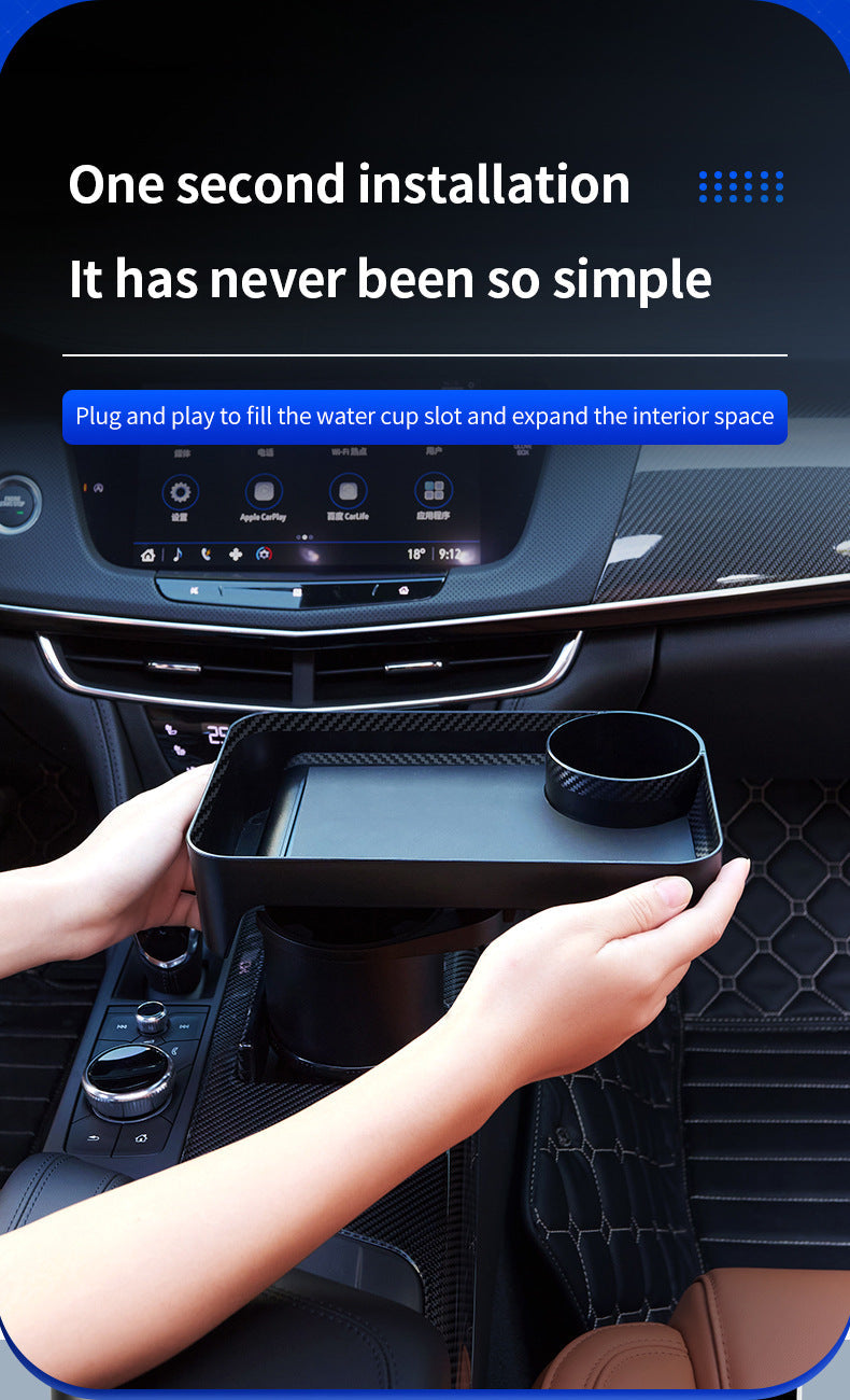 Car Cup Holder Expander Adapter (Adjustable) - Multifunctional Car Dining Plate 360 Degree Rotating Cup Position Rack for Car Cup Holder Car Dining Plate