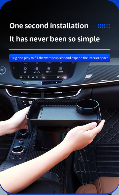 Car Cup Holder Expander Adapter (Adjustable) - Multifunctional Car Dining Plate 360 Degree Rotating Cup Position Rack for Car Cup Holder Car Dining Plate