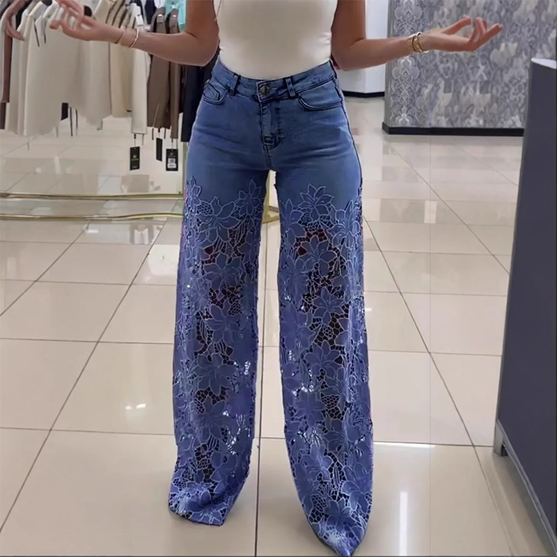 ⏰Time-limited Special-50% OFF💕👖Fashion Lace Patchwork Denim Jeans