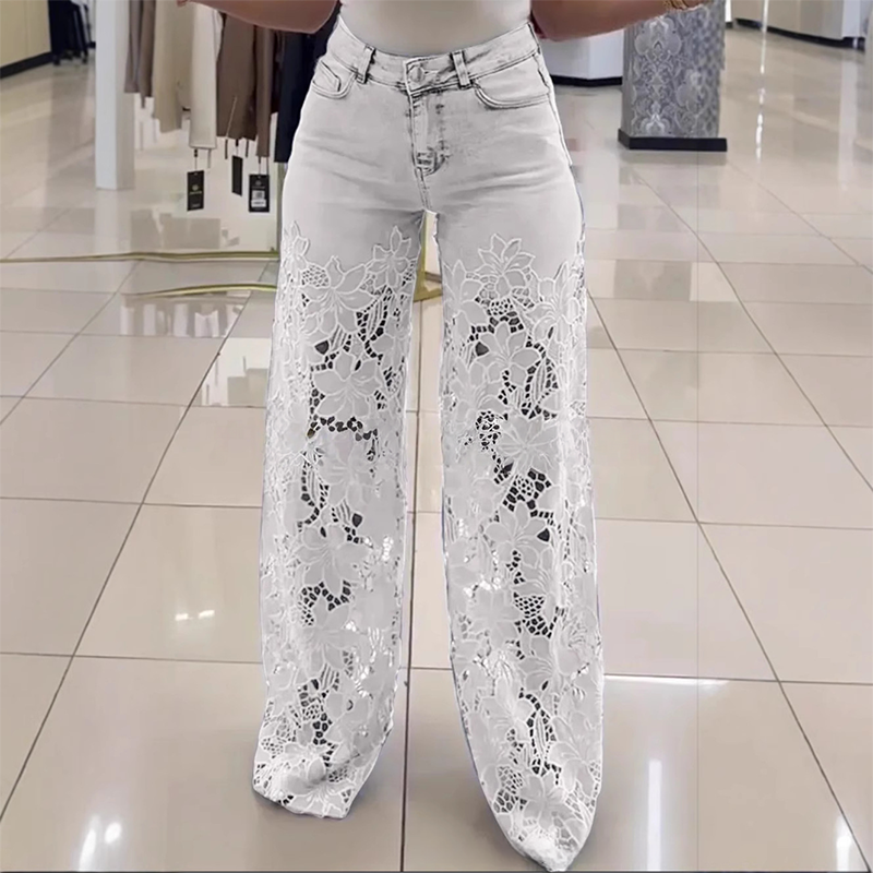 ⏰Time-limited Special-50% OFF💕👖Fashion Lace Patchwork Denim Jeans