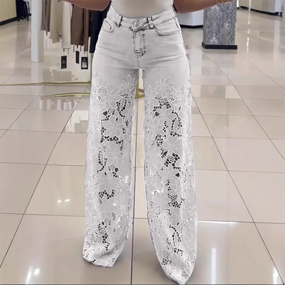 ⏰Time-limited Special-50% OFF💕👖Fashion Lace Patchwork Denim Jeans