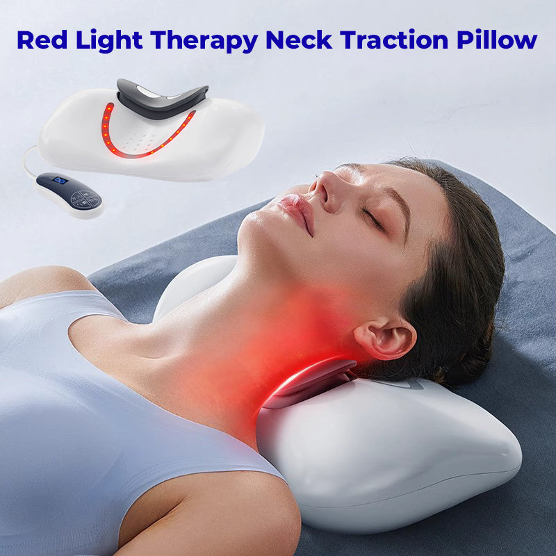 💥🥰Red Light Therapy Neck Traction Pillow
