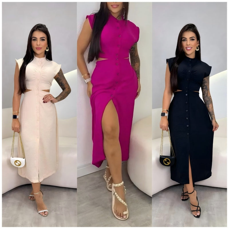 ✨ Women’s Cap Sleeve Split Dress | Flattering Fit