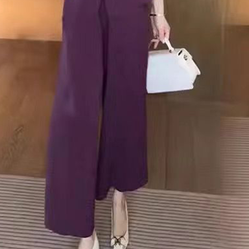 💖V-Neck Short Sleeve Top & Matching Wide-Leg Pants 2-Piece Set for Women