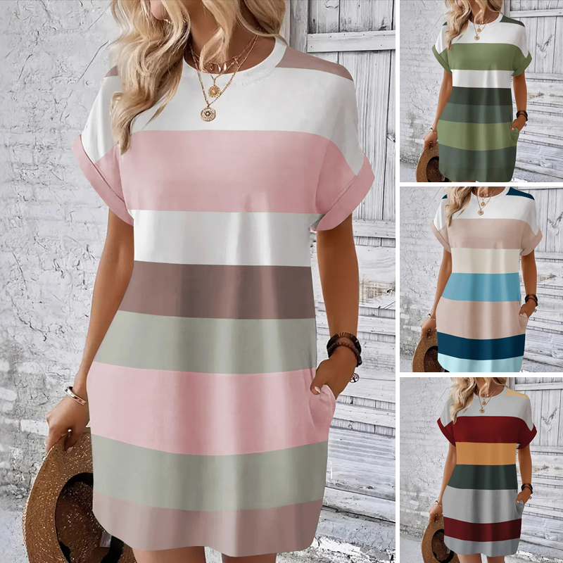 💓Summer Hot Sale💓Women's Casual Round Neck Dress